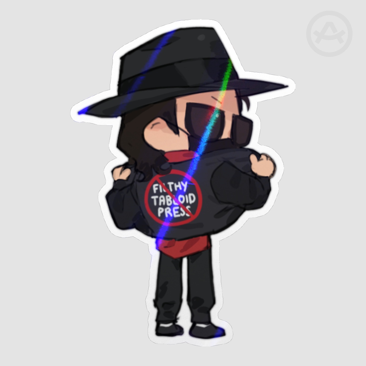 MJ Filthy Tabloid Press holographic sticker