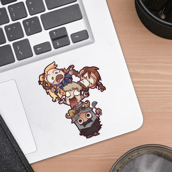 DUNGEON MESHI | Group Vinyl Weatherproof Sticker Clear Back