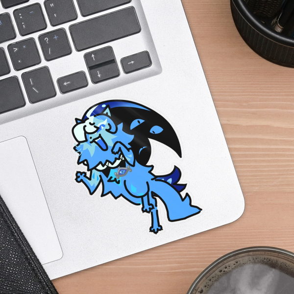 COOKIE RUN KINGDOM | Shadow Milk Cookie Cat Vinyl Weatherproof Sticker Clear Back