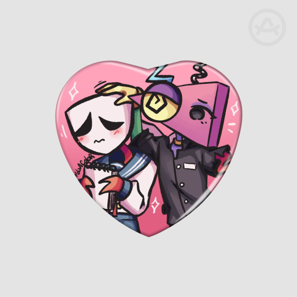 Heart Shape Holographic Badges Gangle and Zooble
