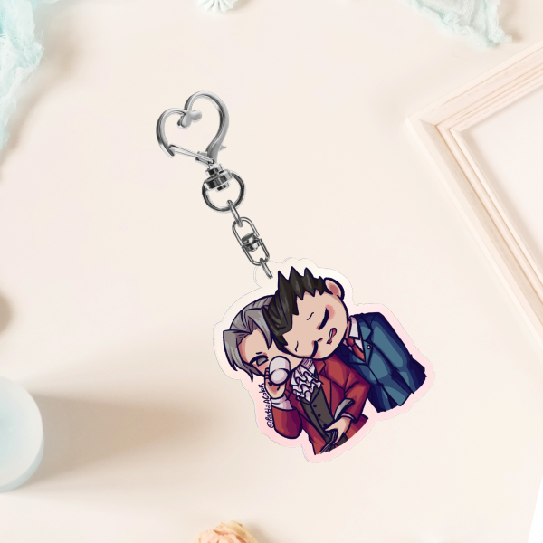 Edgeworth and Phoenix Clear Acrylic Keychains