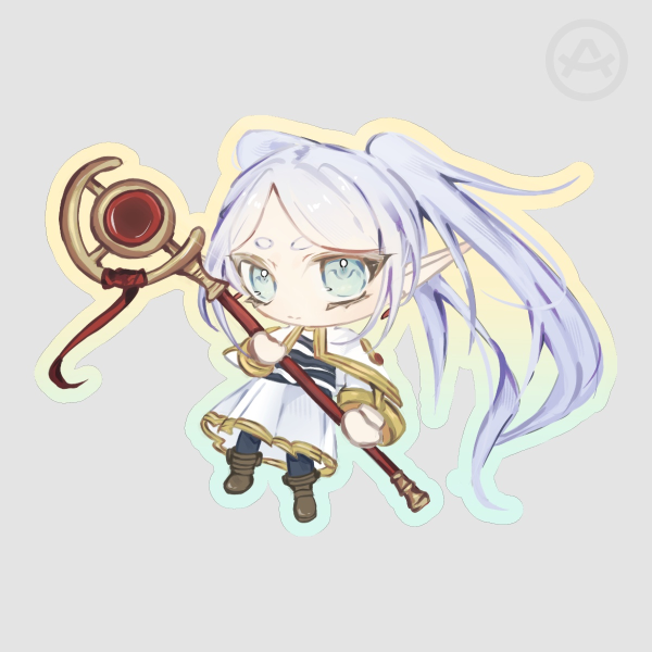 Chibi Frieren Glossy Sticker • Frieren: Beyond Journey's End