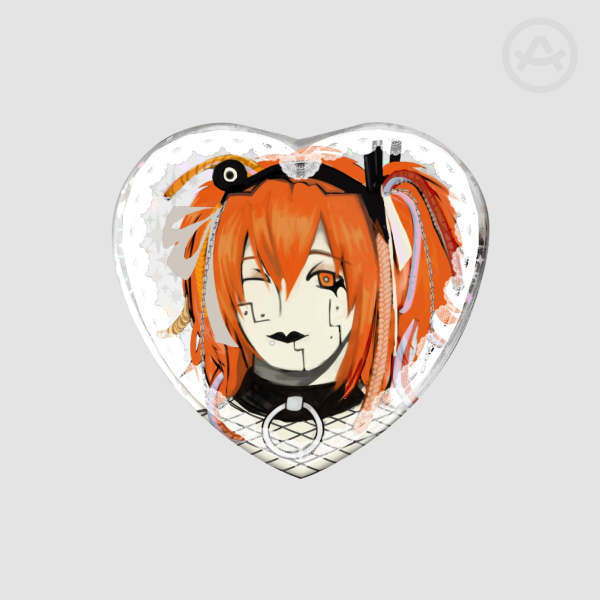 Heart Shape Adachi Rei button badge