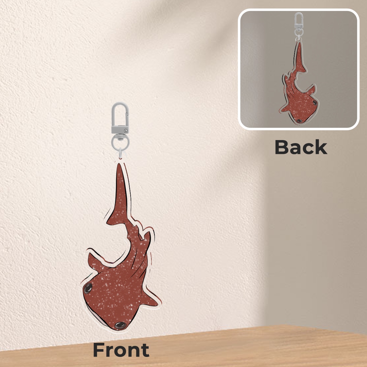 Whale Shark Clear Acrylic Keychain