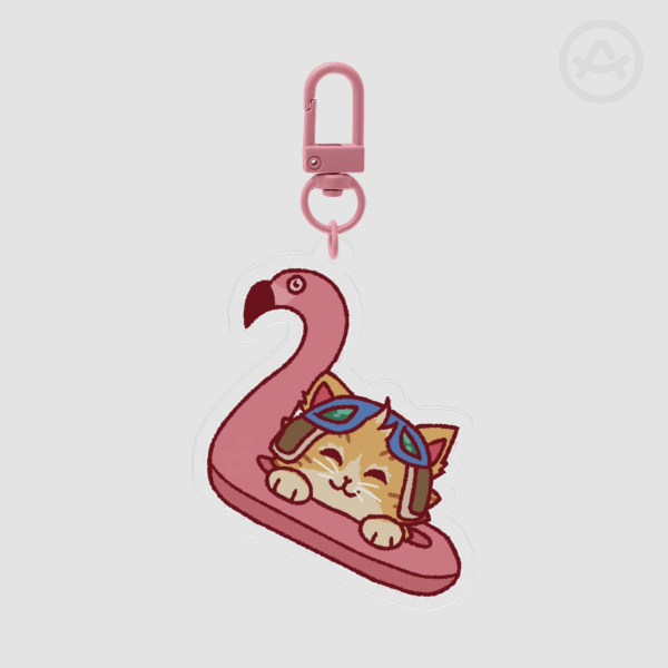 Summer Jetpack Cat/Fika - Keychain (6cm)