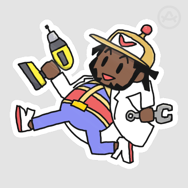 (MATTE) Dr. Usher Jackson Engineer Sticker
