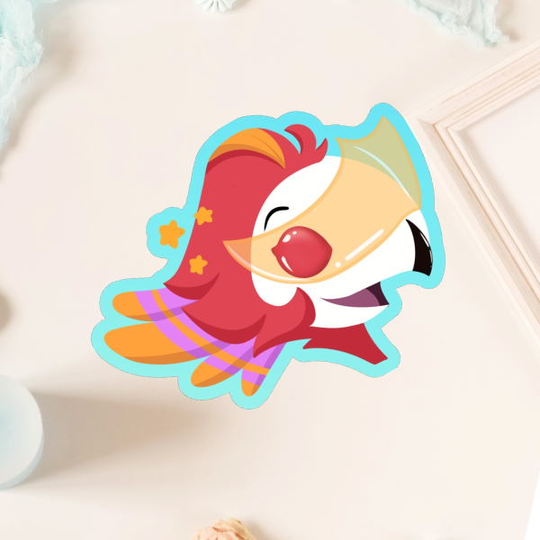 Chibi Vassago Colored Edge Die Cut Sticker