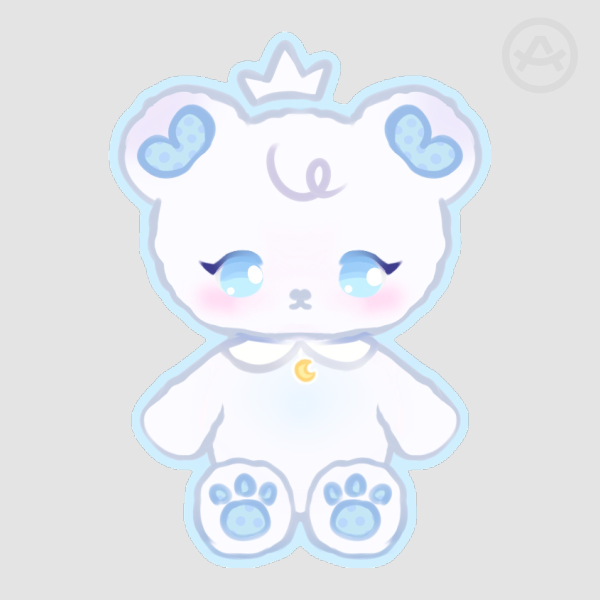 Sticker - Kawaii bears, die-cut, holographic glitter, pastel stickers, cute stationery