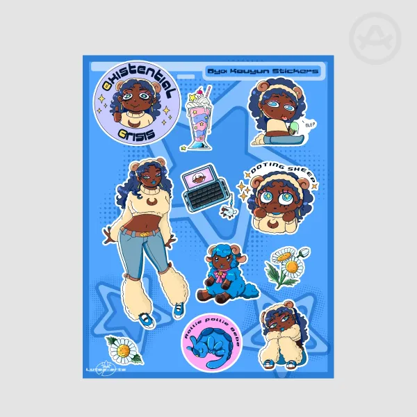 Oya moonlit lemonade  Coated Paper Stickers Sheet