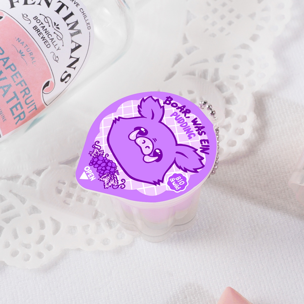 Squishy Pudding Jelly Keychain "Grape"