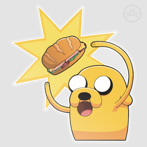 Jake the Dog 🥪🐕 -  Die Cut Stickers - 2.5 x 2.5
