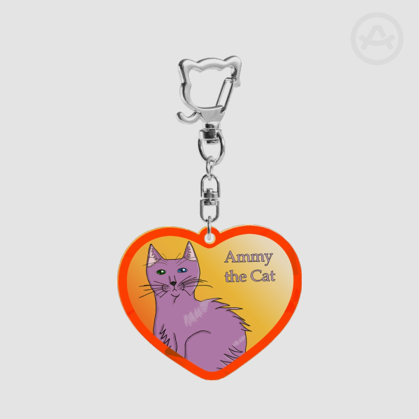 Ammy Broken Glass Heart Acrylic Keychain