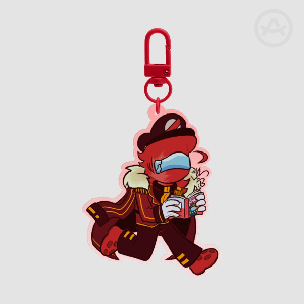 Among us show - Red Clear Acrylic Keychain