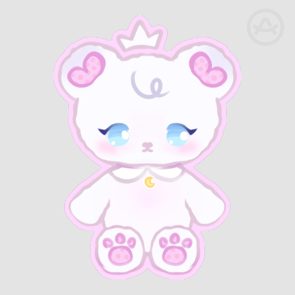Sticker - Kawaii bears, die-cut, holographic glitter, pastel stickers, cute stationery, handmade