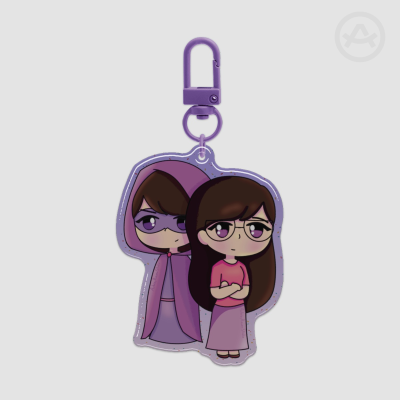 Aubrey and Raven Epoxy Glitter Acrylic Keychain
