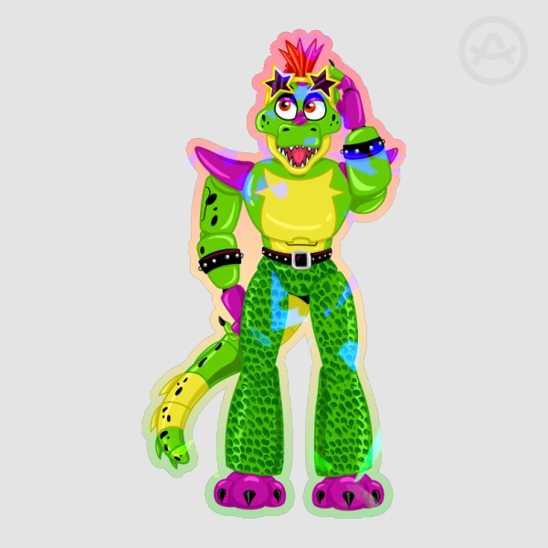 Monty Gator Colored Edge Sticker (Holographic Broken Glass)