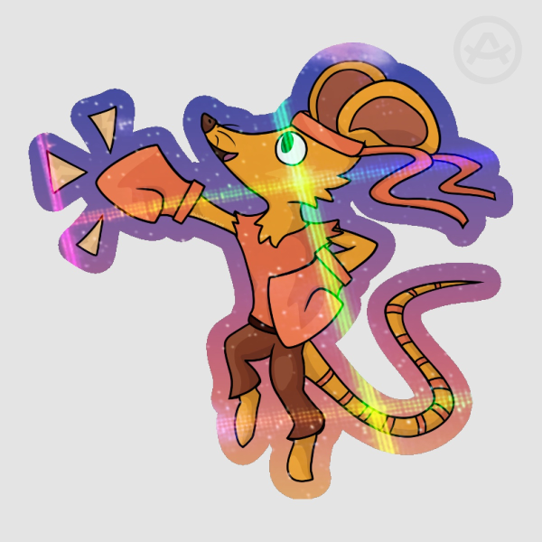 Orange Die Cut Holo Sticker