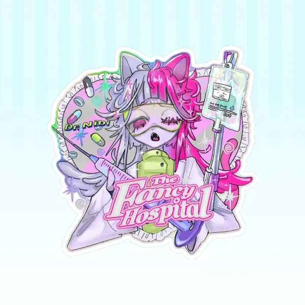 Dr.Nibi Hot Foil Stamping Die Cut Stickers