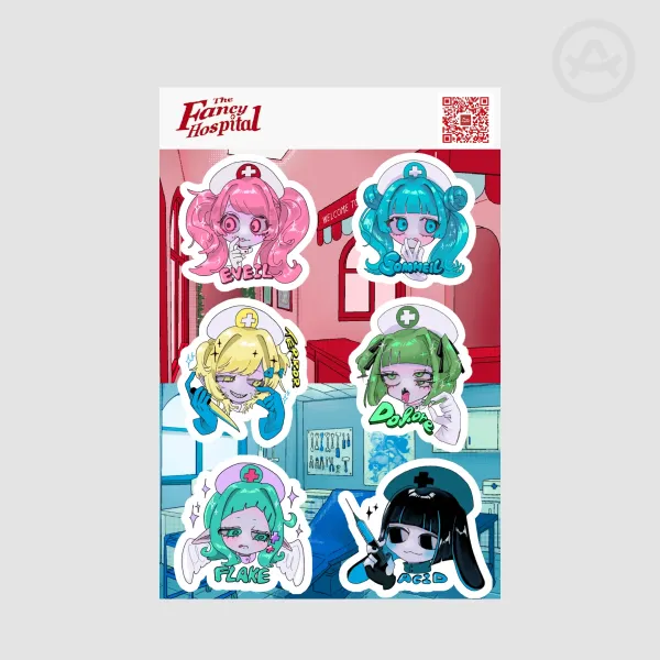 The Fancy Hospital Nurses Coated Paper Stickers Sheet
