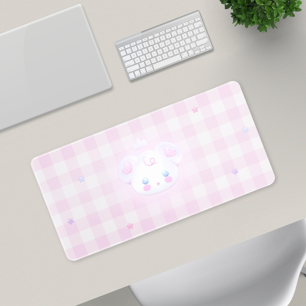 Desk Pad - Kawaii bear, pastel pink mouse pad