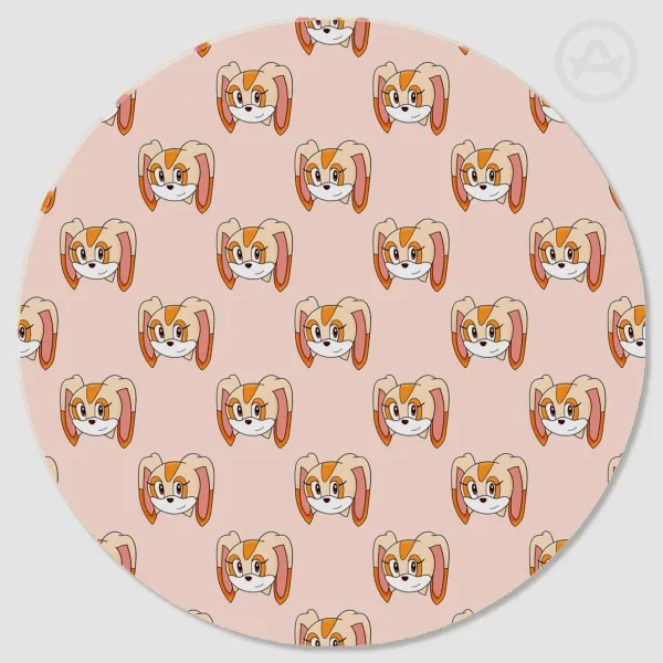 Cream The Rabbit Round Wood Coaster