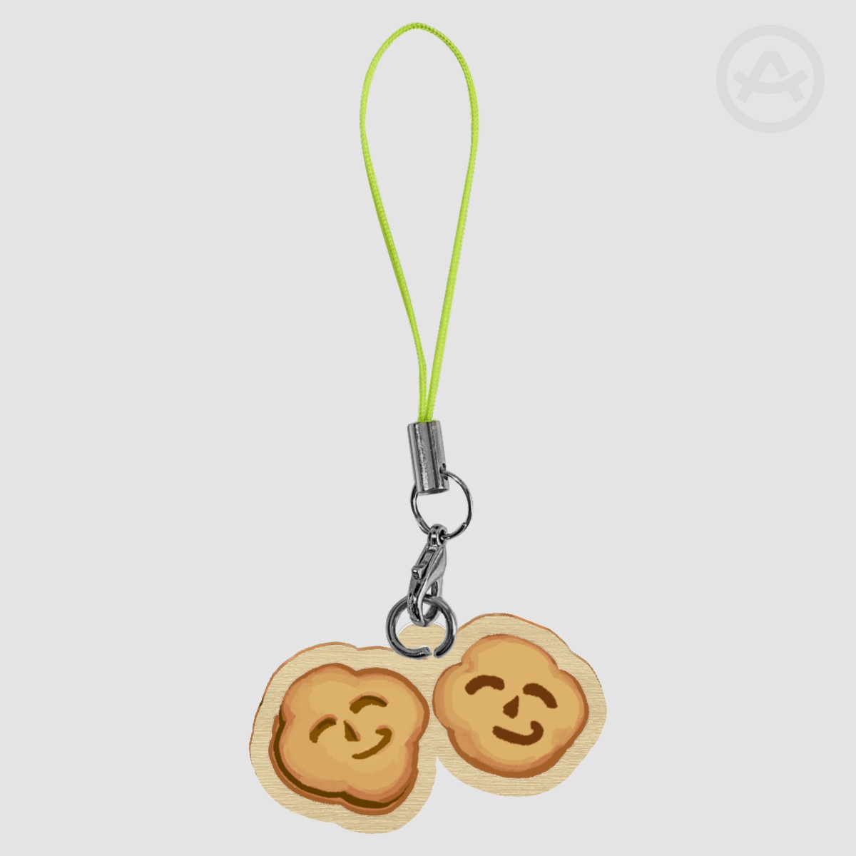 Flowery Face Butter Cookie Charm Keychain
