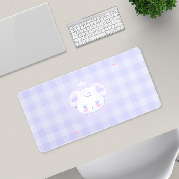 Desk pad - Kawaii bear, pastel purple mouse pad