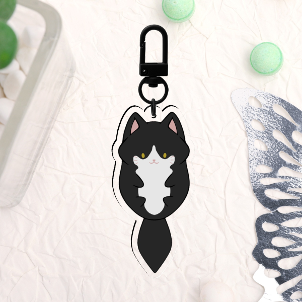 Tuxedo Cat Acrylic Charm