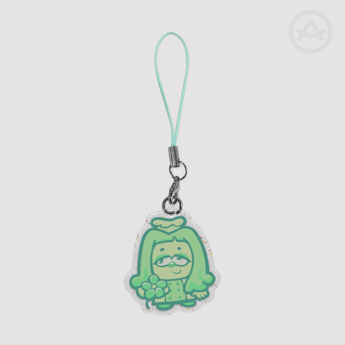Green Flower Phone Charm