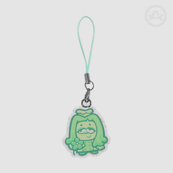 Green Flower Phone Charm