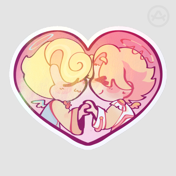Hazbin Ship Series Abel x Saint Peter Colored Edge Die Cut Stickers