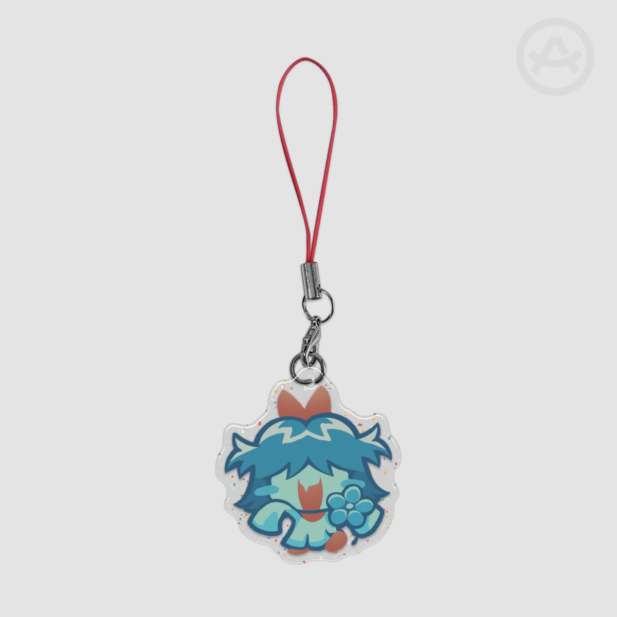 Aqua Flower Phone Charm