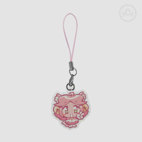 Pink Flower Phone Charm