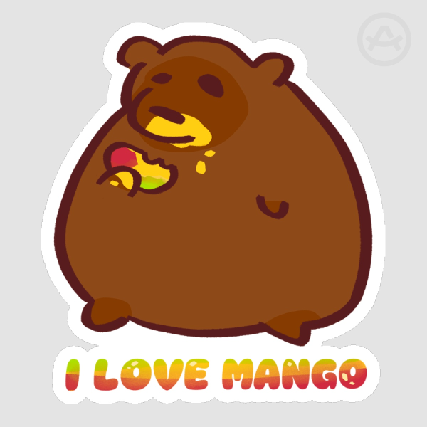 I love mango bear sticker