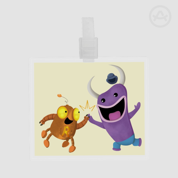 Robot and Monster Plastic PET Luggage Tag