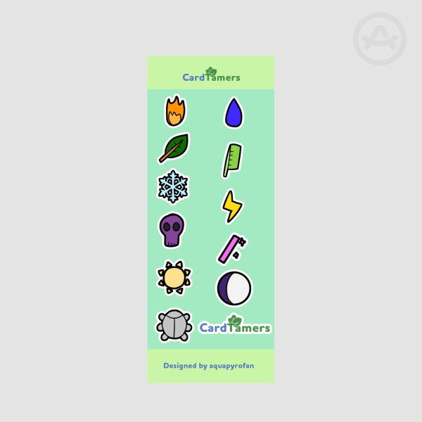 CardTamers Types Coated Paper Sticker Sheet