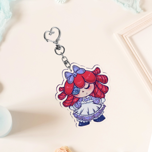 TADC Ragatha Dolly Days Acrylic Keychain with a Silver Heart Clasp