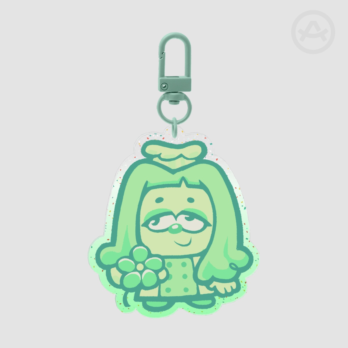 Green Flower Keychain