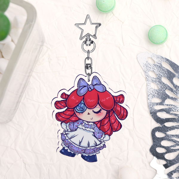 TADC Ragatha Dolly Days Acrylic Keychain with a Silver Star Clasp