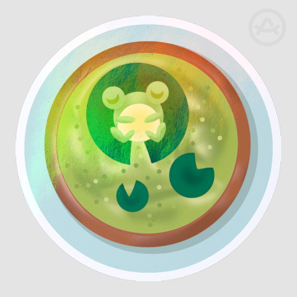 Frog Matcha Holographic Sticker