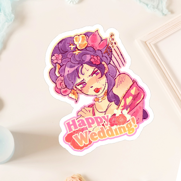Happy Wedding! Die Cut Stickers