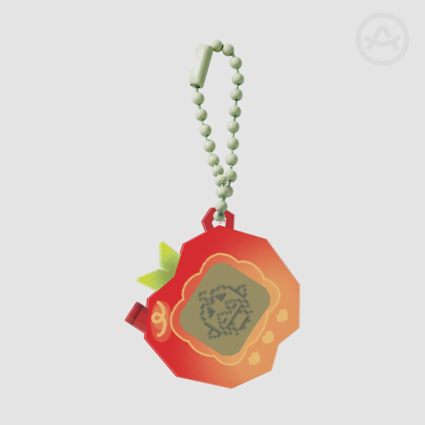 Apple Vampire Virtual Pet Glitter Keychain