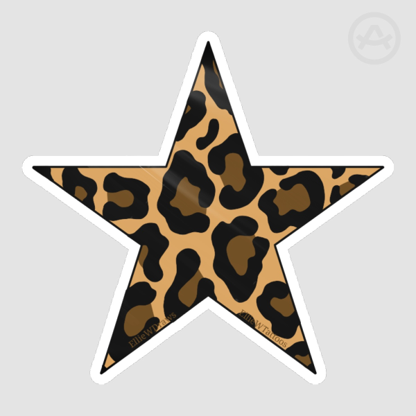Leopard Print Star Sticker