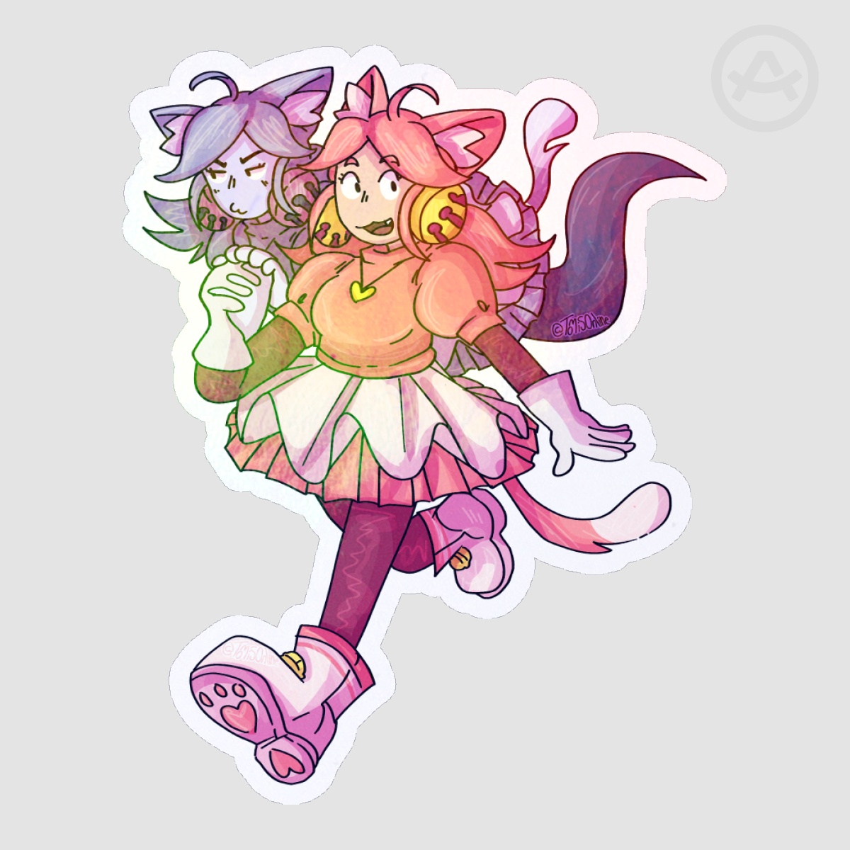 Pink Mew Mew Deltarune Rainbow Sticker