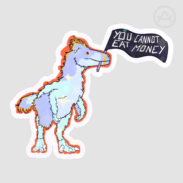 Utharaptor "You Cannot Eat Money" Stickers