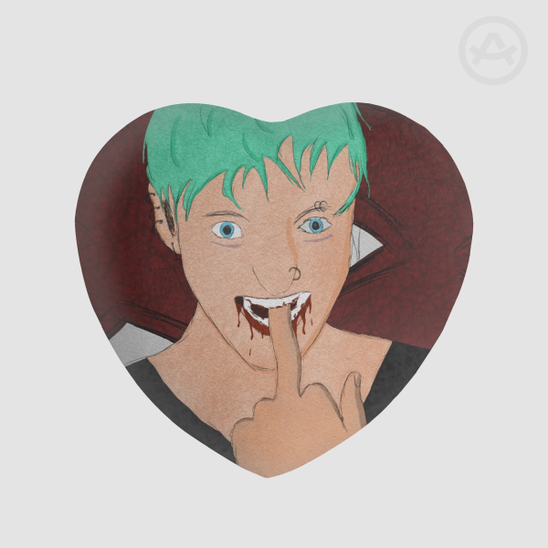 Seth Heart Shape Plush Badge