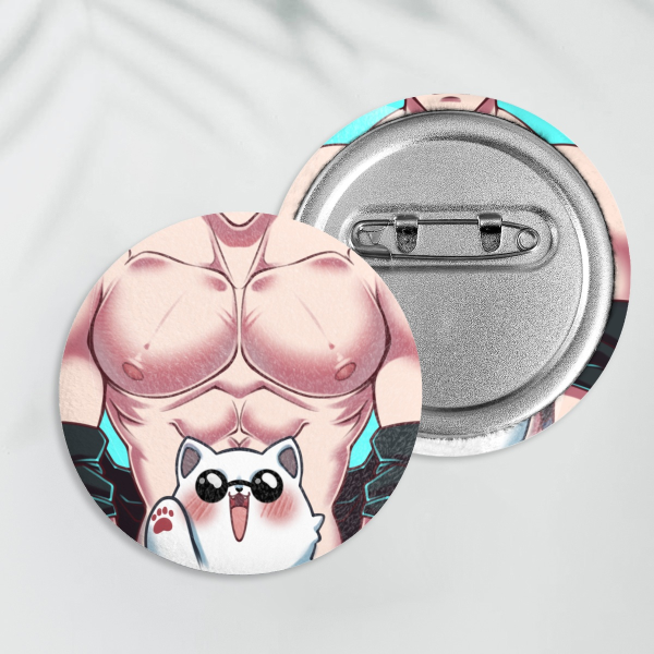 Gojo Kitty - Fluffy Plush Badges