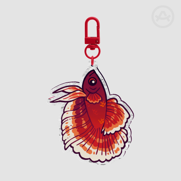 Red Betta Ripple Acrylic Keychains