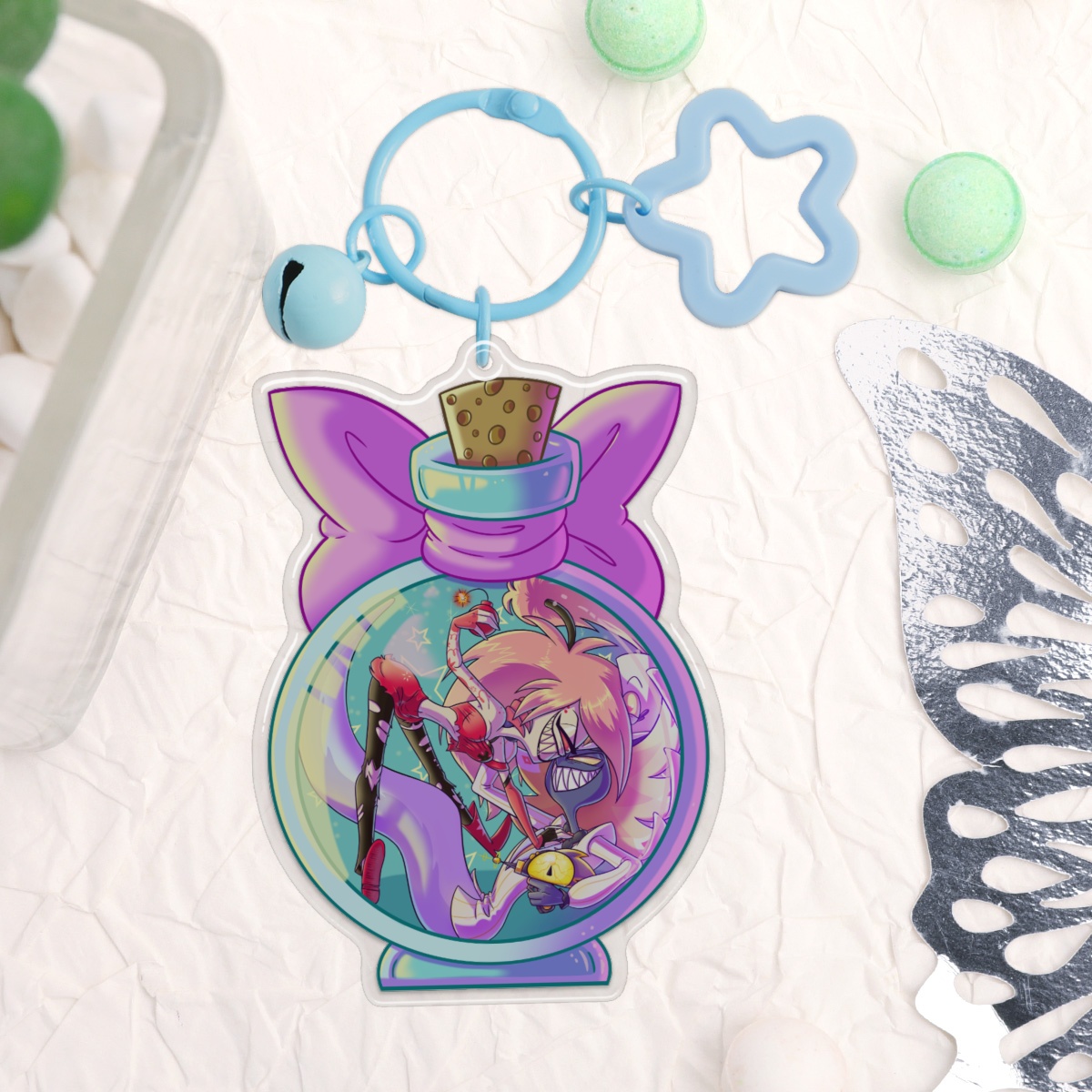 Love In A Bottle CherriSnake Keychain