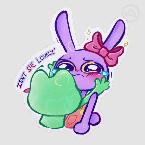 "Isn't She Lovely!" RibbitRabbit Jax & Ribbit Sticker | TADC